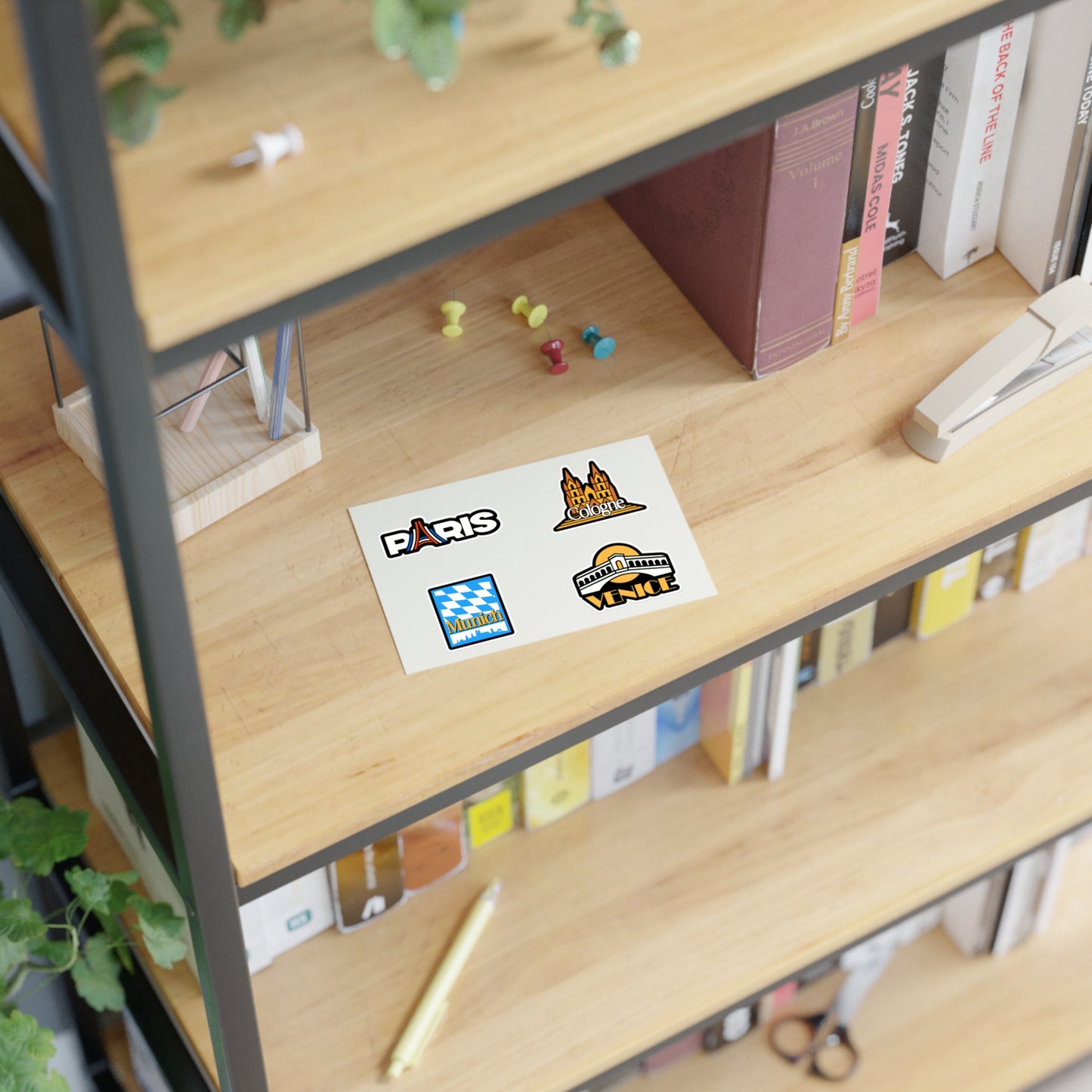 Paris, Cologne, Munich, Venice Retro Stickers