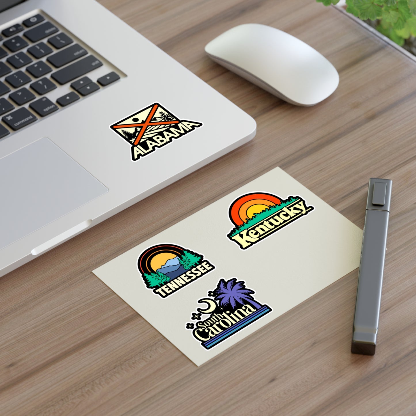 Tennessee, Kentucky, South Carolina, Alabama Retro Stickers