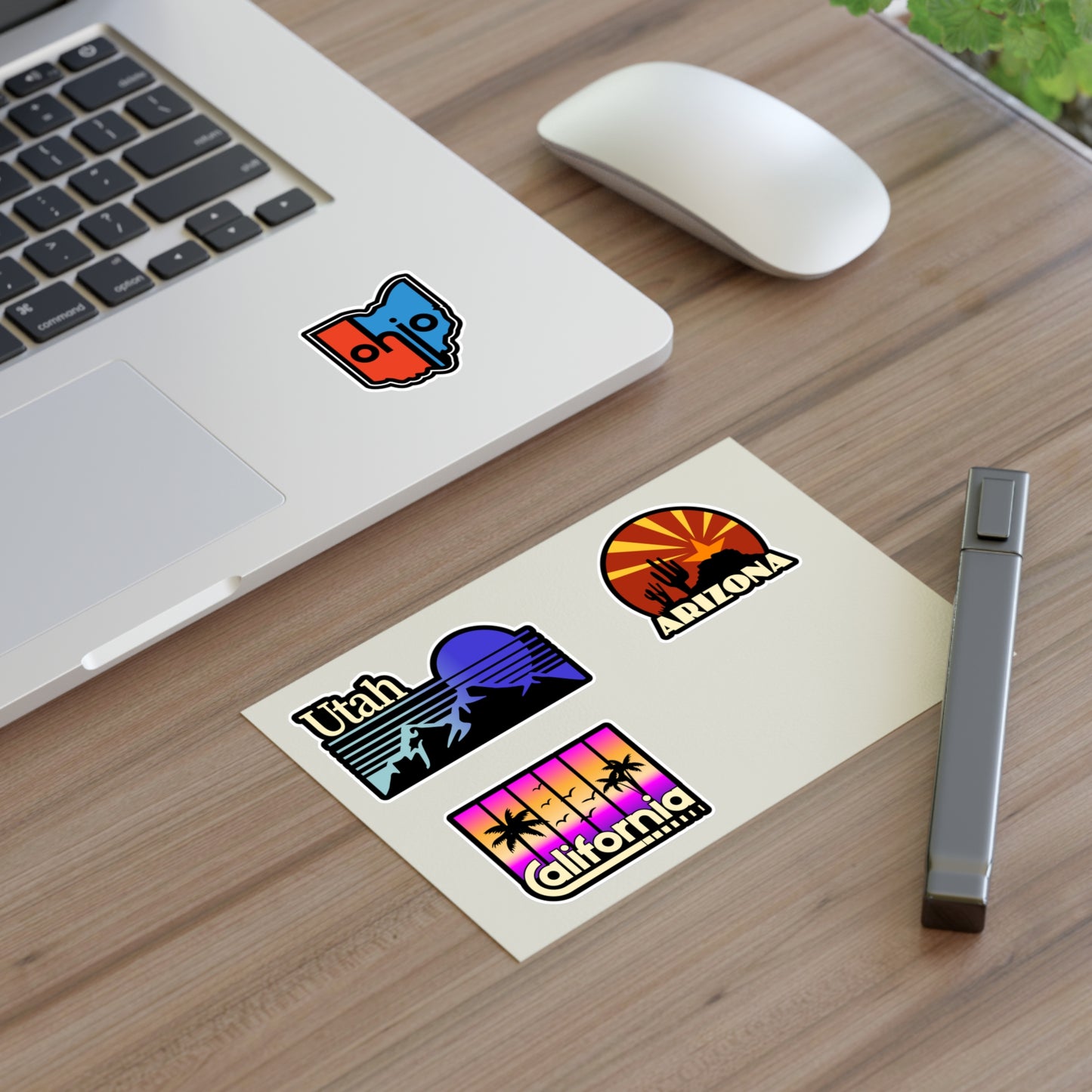 Utah, Arizona, California, Ohio Retro Stickers