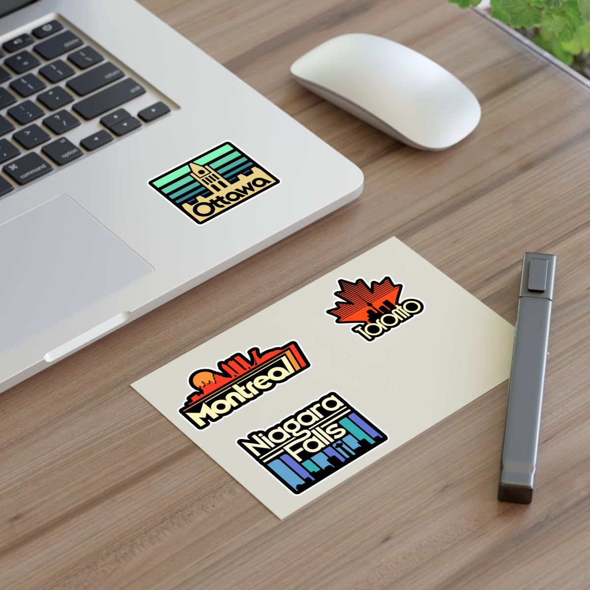 Montreal, Toronto, Niagara Falls, Ottawa Retro Stickers