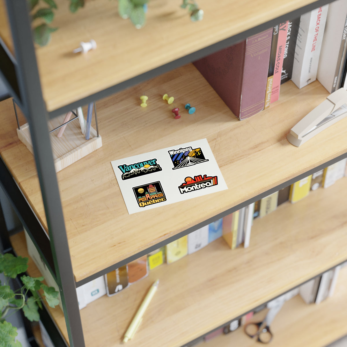 Vancouver, Winnipeg, Quebec, Montreal Retro Stickers